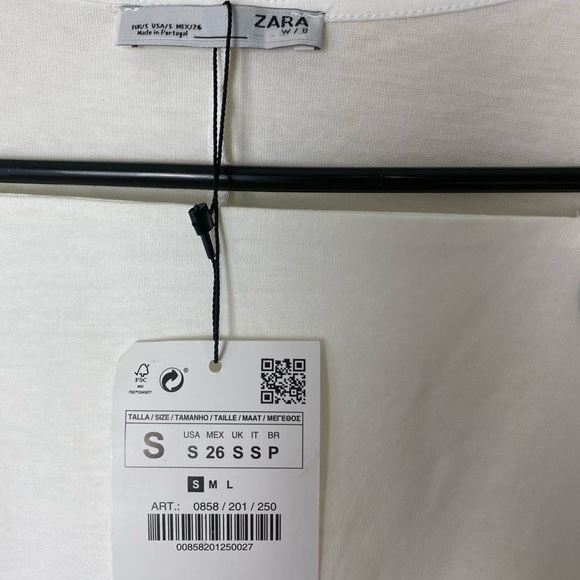 Zara Button Top White Size Small - Picture 3 of 4